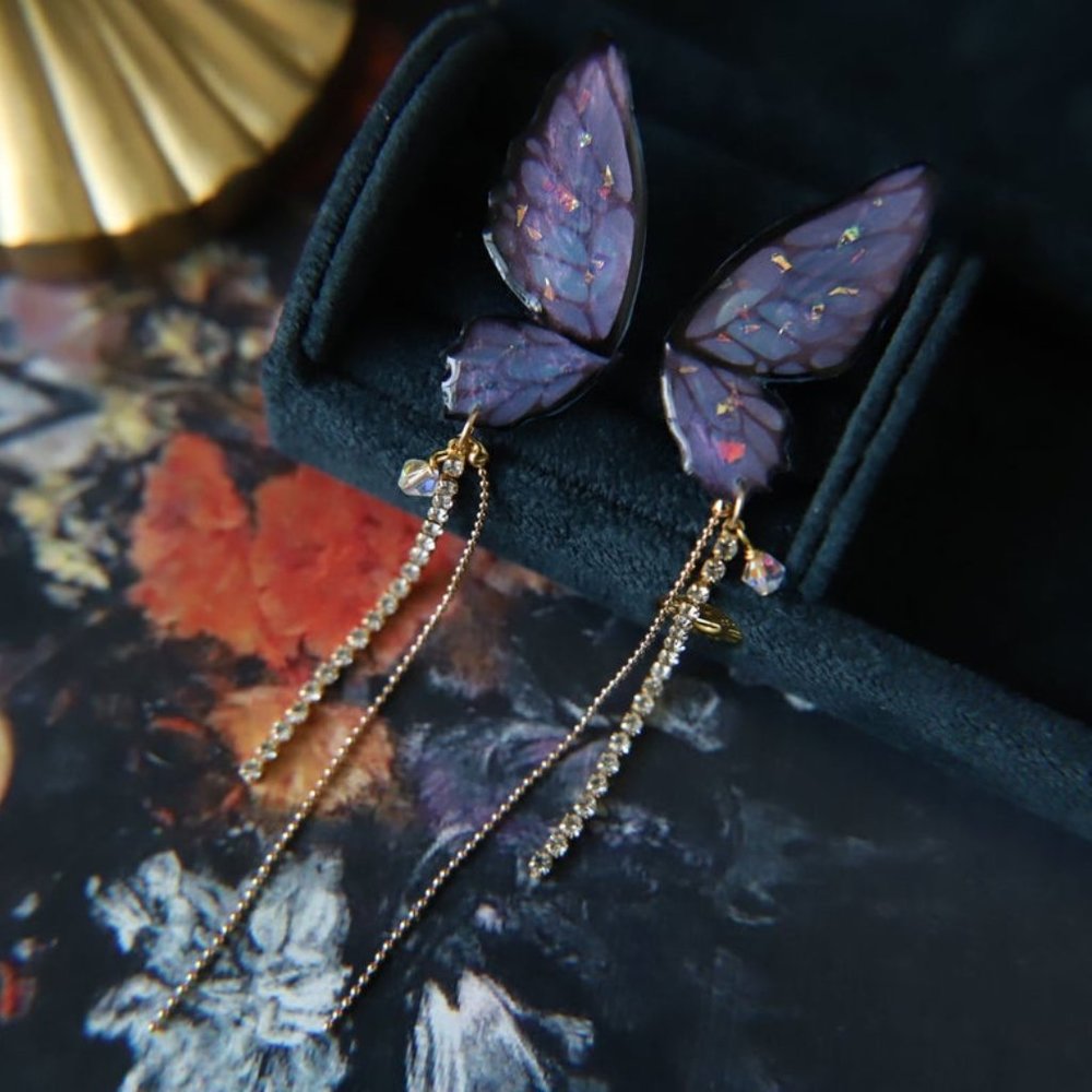 Fine blue butterfly modelling sweet Women earrings